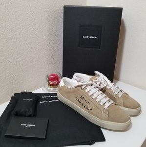 Saint Laurent Beige Suede SL/06 Womes Sneakers 6.5